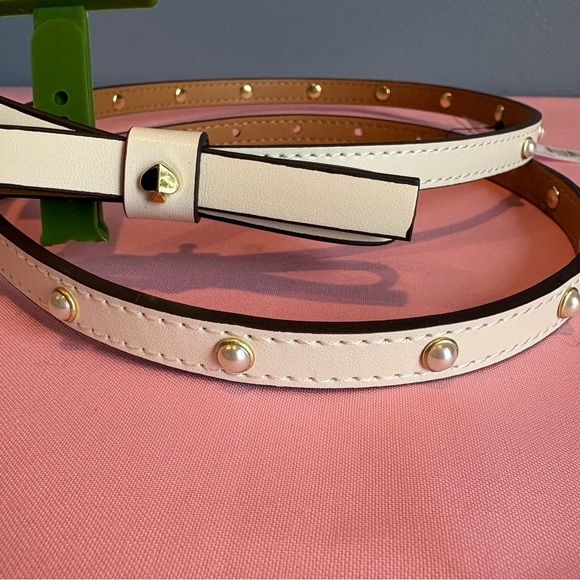 Kate Spade White Leather Faux Pearl Wrap Women’s Belt 40” Size Large NWT - Picture 2 of 6